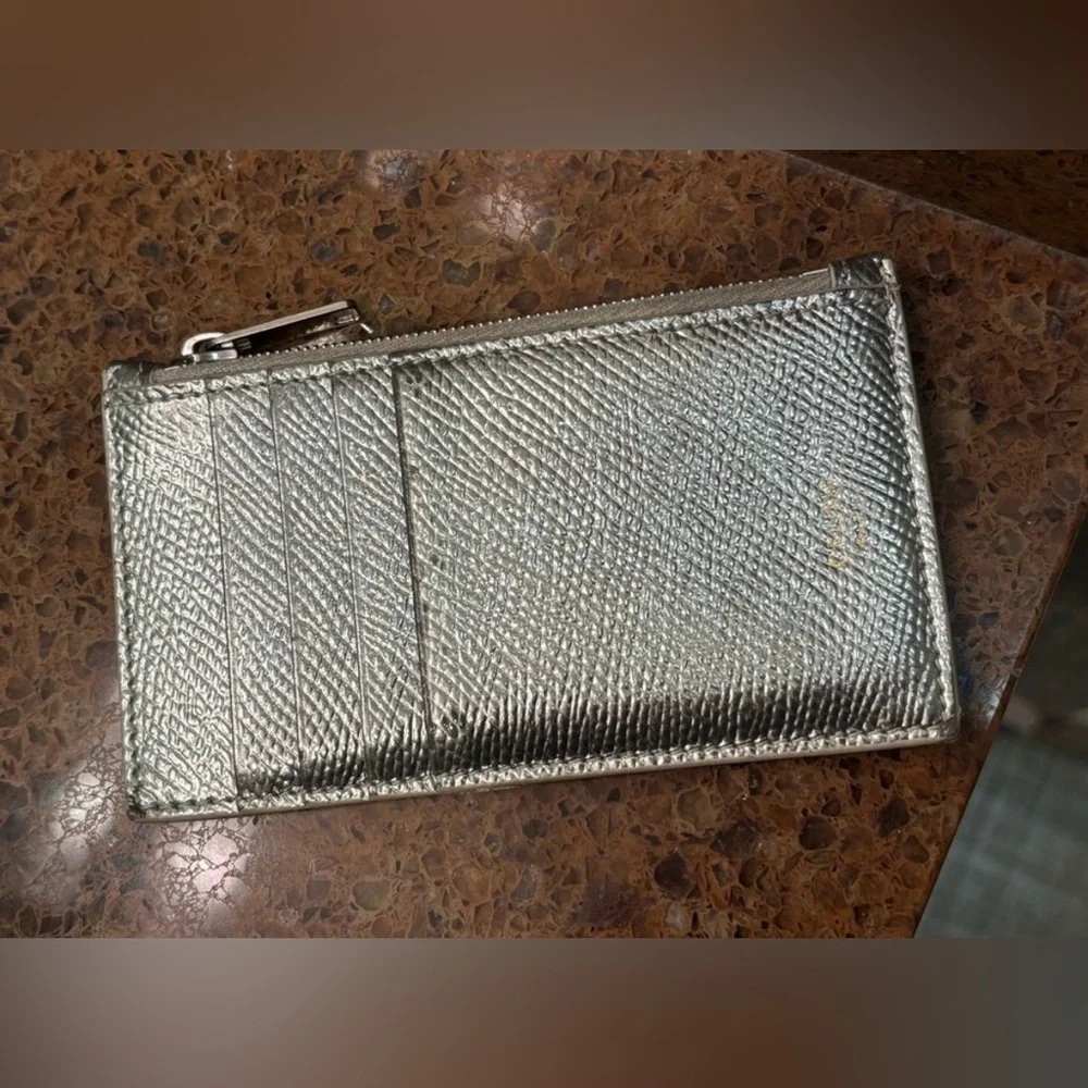 Celine Compact Zipped Cardholder Wallet Silver - Picture 2 of 13